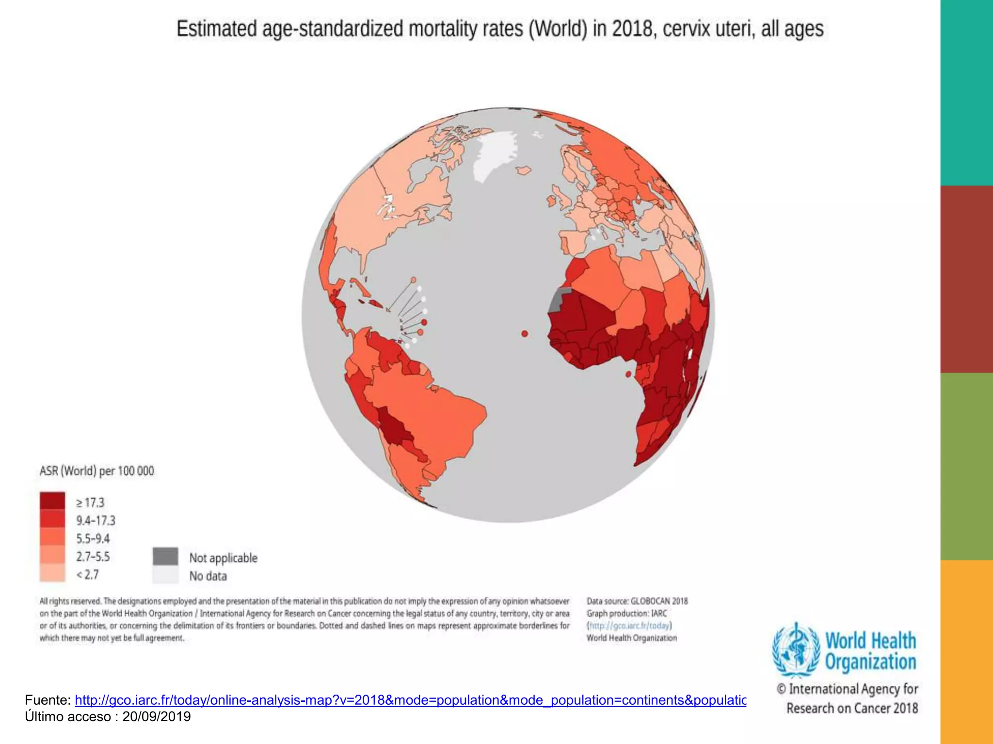 Fuente: http://gco.iarc.fr/today/online-analysis-map?v=2018&mode=population&mode_population=continents&population
Último acceso : 20/09/2019
 