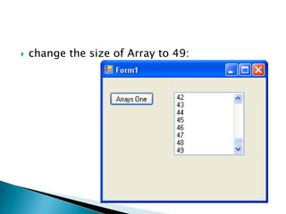 change the size of Array to 49:
