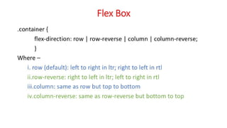 Unit - 2 - Hypertext Markup Language & Cascading Style Sheets