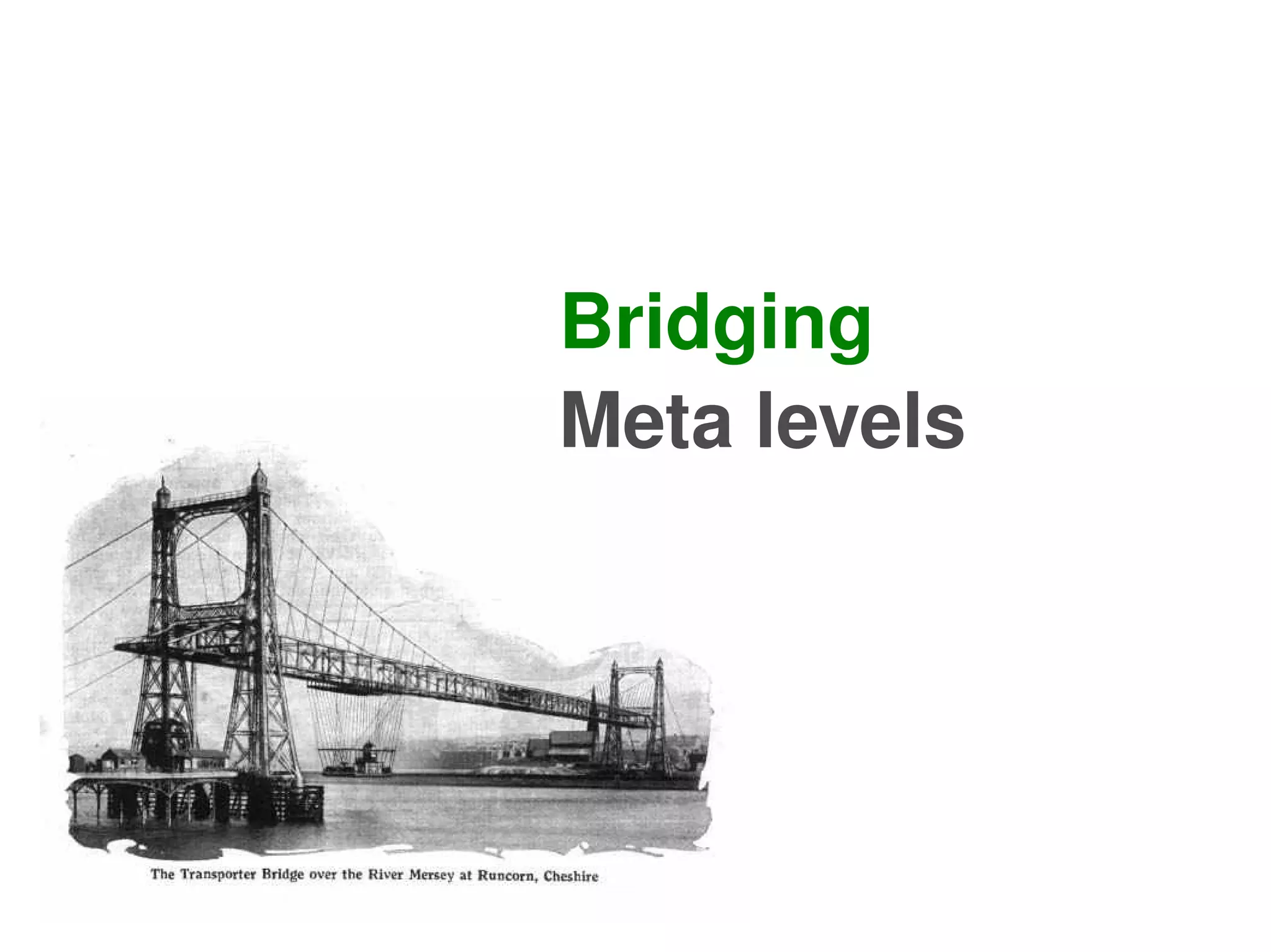 Bridging
    Meta levels




       
 