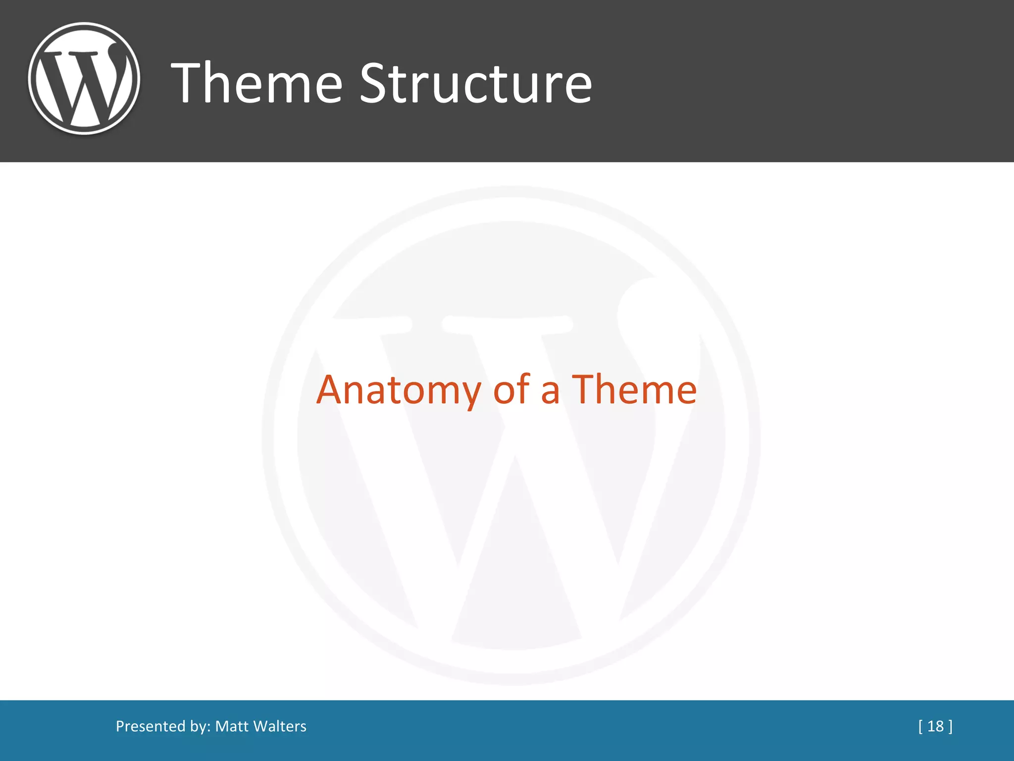 Theme Structure Anatomy of a Theme 
