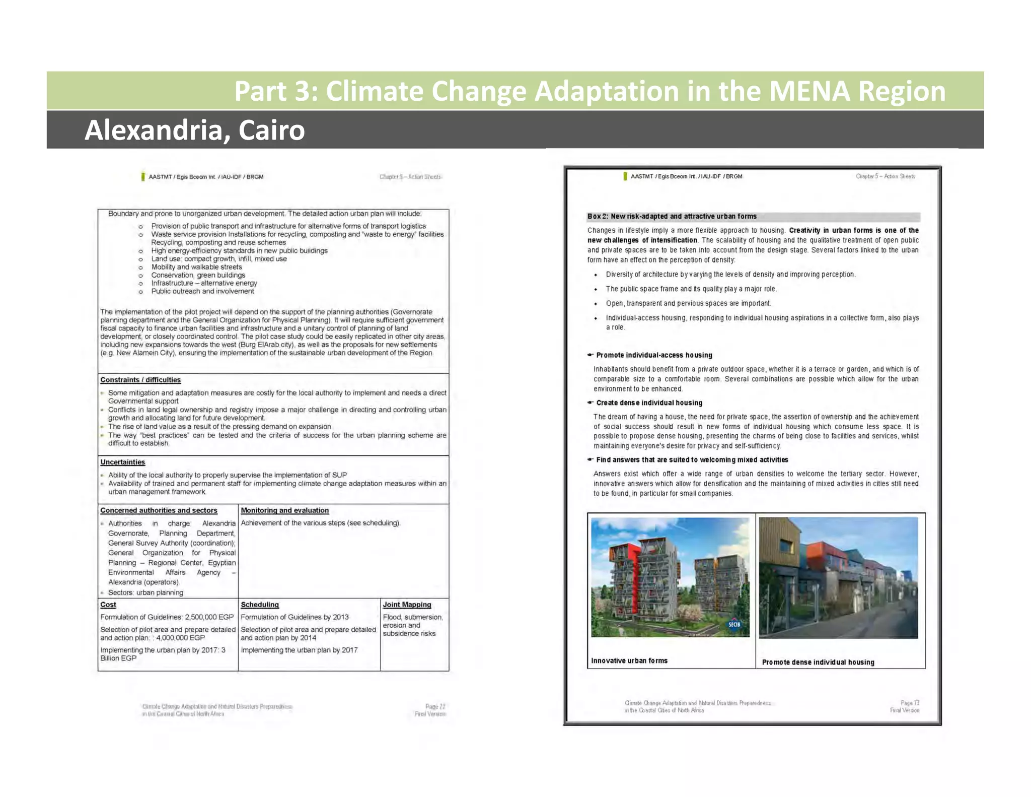 Part 3: Climate Change Adaptation in the MENA Region
Alexandria, Cairo
 