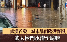極端天氣｜武漢大學校門水淹至肩膀 廣西泥石流釀至少一死