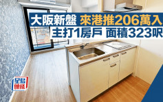 大阪新盤來港推206萬入場 主打1房戶 面積323呎起