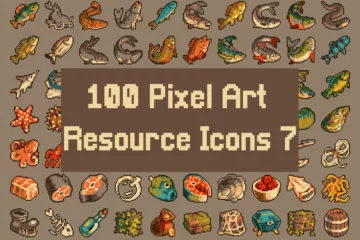 Pixel Art Medieval Fishing 32x32 Icon Pack Pixel Art Medieval Fishing 32x32 Icon Pack
