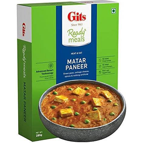 Gits Matar Paneer (Ready-to-Eat), 10.5 oz box