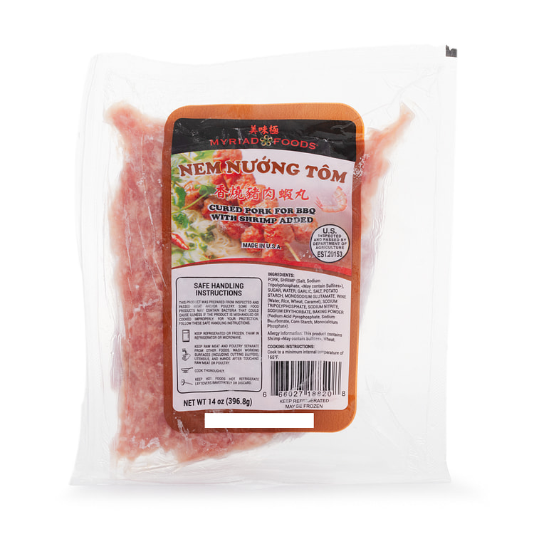 Myriad Food-Cured Pork for BBQ with Shrimp Added