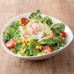 彩り野菜と有機生姜ドレッシングのメロメロサラダ