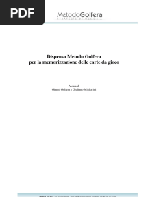 Metodo Golfera - Dispensa Per Memorizzazione Carte Da Gioco