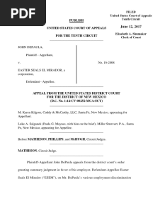 DePaula v. Easter Seals El Mirador, 10th Cir. (2017)