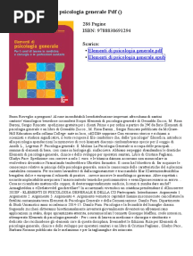 Elementi Di Psicologia Generale