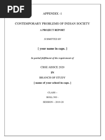 Contemporary Problems of Indian Society - A General Studies Project Report