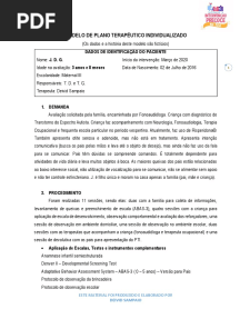 Plano Terapêutico Individualizado - Modelo
