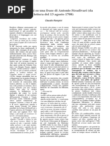 Riflessioni Su Una Frase Di Antonio Stradivari
