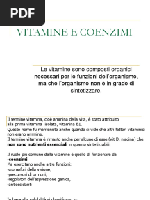 Vitamine e Coenzimi