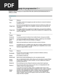 Glosario Lenguaje de Programación C++