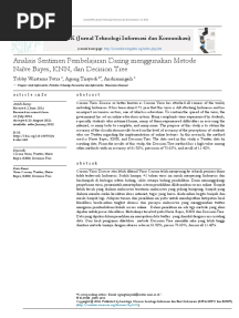 Analisis Sentimen Pembelajaran Daring Menggunakan Metode Naïve Bayes, KNN, Dan Decision Tree