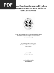 Isolierung, Charakterisierung Und Synthese Von Aromavorläufern Wein Dillkraut