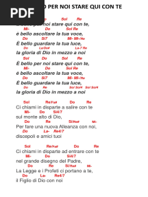 È Bello Per Noi Stare Qui Con Te - ACCORDI