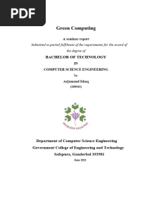 Green Computing Seminar Report - Final - Report