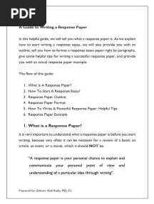 A Guide To Writing A Response Paper