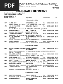 Calendario Basket