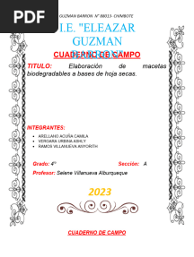 Cuaderno-De-Campo - Macetas Biodegradables A Base de Hojas Secas 4 To A-Egb-2023