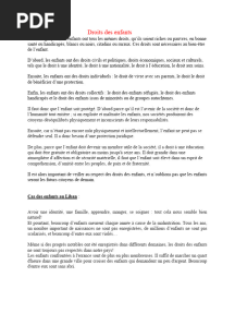 Droits Des Enfants Production Ecrite