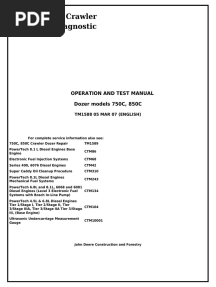 TM1588 John Deere 750C, 850C Crawler Dozer Diagnostic Operation and Test Technical Manual