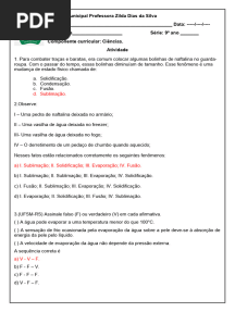 Atividade Mudancas Do Estado Fisico Da Materia Gabarito