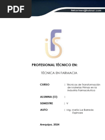 Guia Tecnicas de Transformacion de Materias Primas en La Industria Farmaceutica