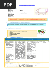 D2 A1 SESION MAT. Elementos de La Geometría Punto, Recta y Ángulo, Plano, Segmento.