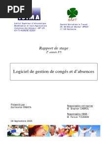 Rapport de Stage Sur La Gestion de Conges Et D Absences