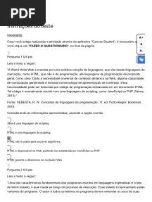 Paradigmas de Linguagens Teste AO2 NOTA6