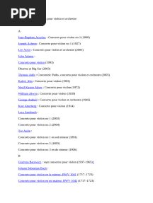 Liste Des Concertos Pour Violon