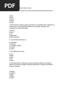 Exercícios Sobre Os Hebreus, Fenícios e Persas