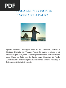 Manuale Per Vincere L Ansia E La Paura