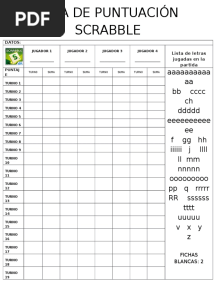 Hoja de Puntuación SCRABBLE