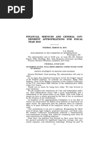 Senate Hearing, 114TH Congress - Financial Services and General Government Appropriations For Fiscal Year 2016