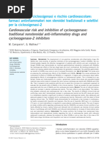 Inibizione Della Ciclossigenasi e Rischio Cardiovascolare: Farmaci Antinfiammatori Non Steroidei Tradizionali e Selettivi Per La Ciclossigenasi-2