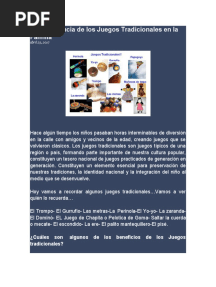 La Importancia de Los Juegos Tradicionales en La Familia