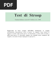 Test Di Stroop (Materiale e Protocollo) PDF