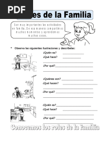 Ficha de Roles de La Familia para Segundo de Primaria