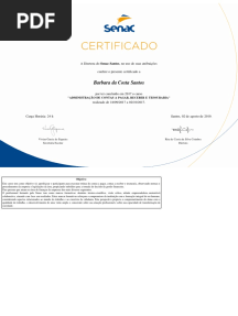 Certificado Senac