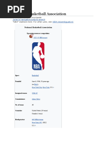 National Basketball Association: "NBA" Redirects Here. For Other Uses, See