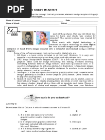 Activity Sheet in MAPEH 6 Arts (Q1 W1)