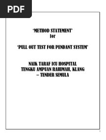 Method Statement Pull Out Test