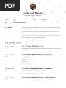 Mohamed Ahmed - Customer Service Specialist