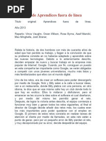Resumen de Aprendices Fuera de Línea