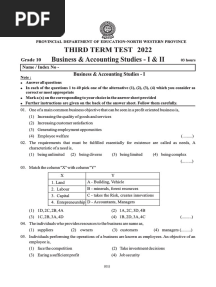 Business Studies Grade 10 (English Medium)